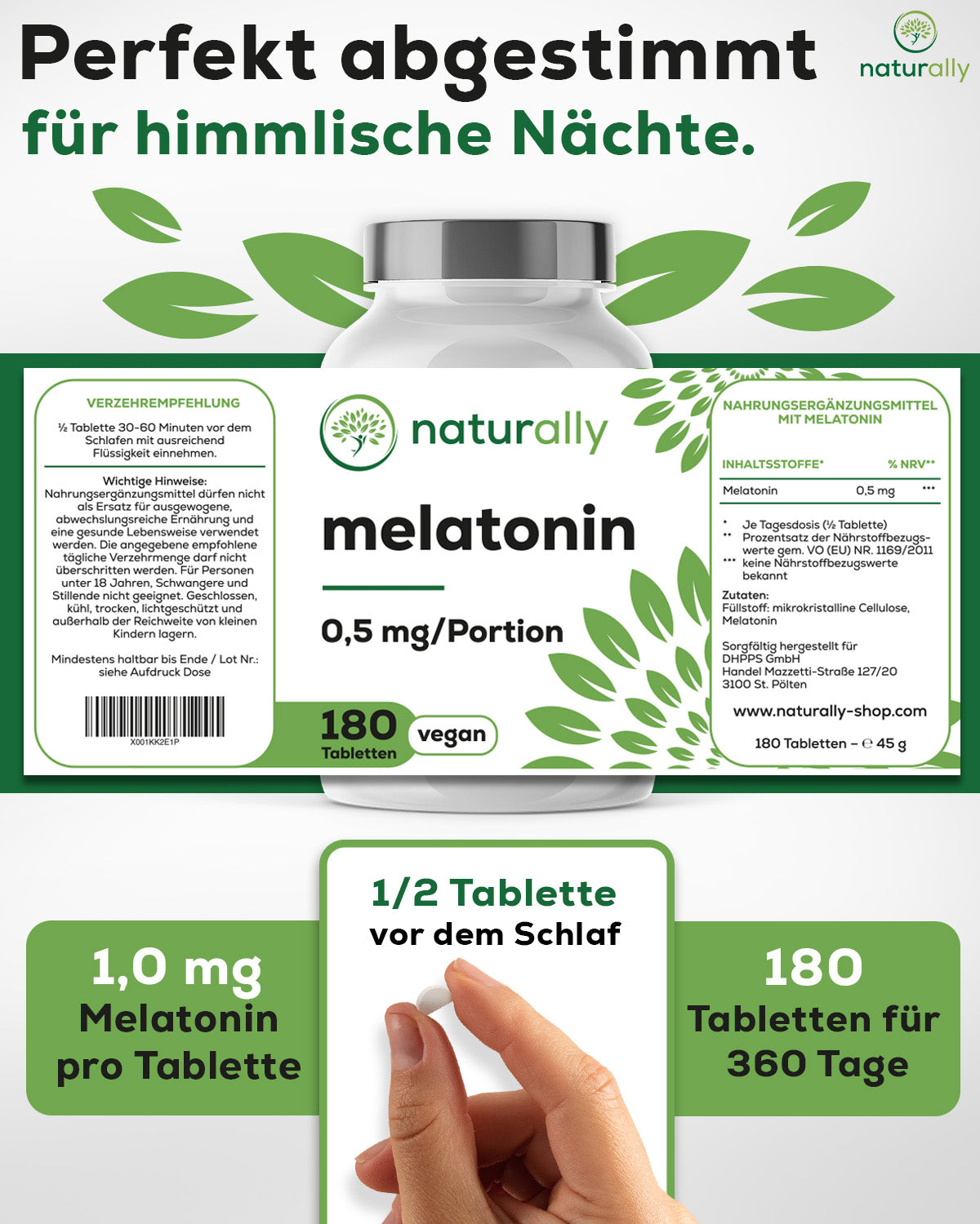 Melatonin 1 mg Tablette - naturally