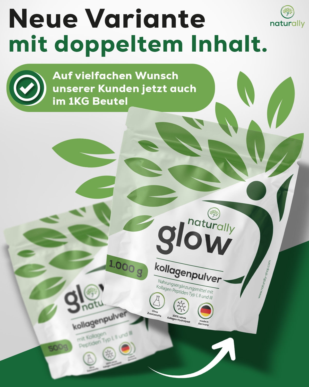 naturally glow Kollagen Pulver 1kg - naturally
