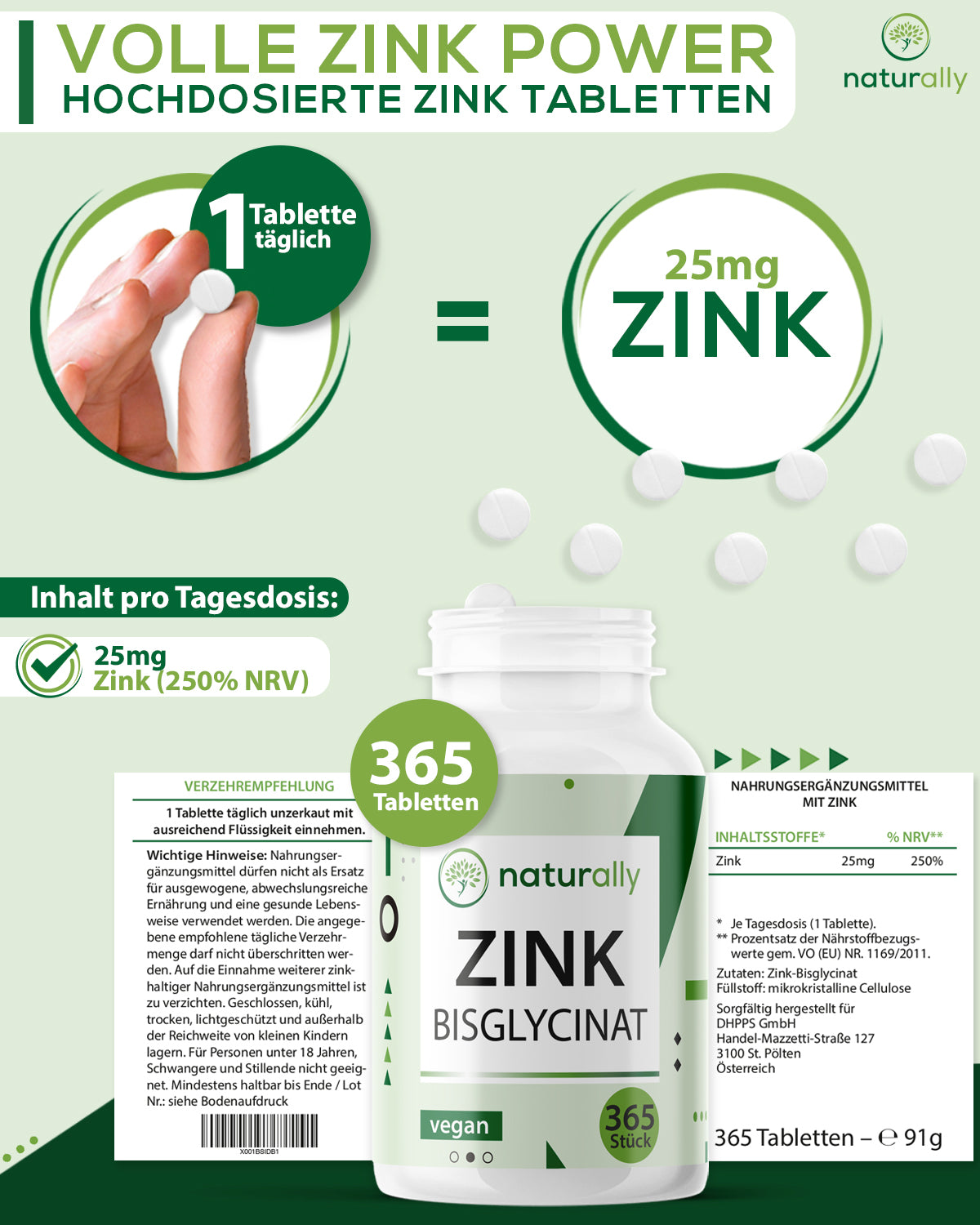 Zink Bisglycinat Tabletten 25mg
