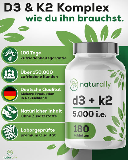 Vitamin D3 + K2 MK-7 | 5000 IE + 75 µg