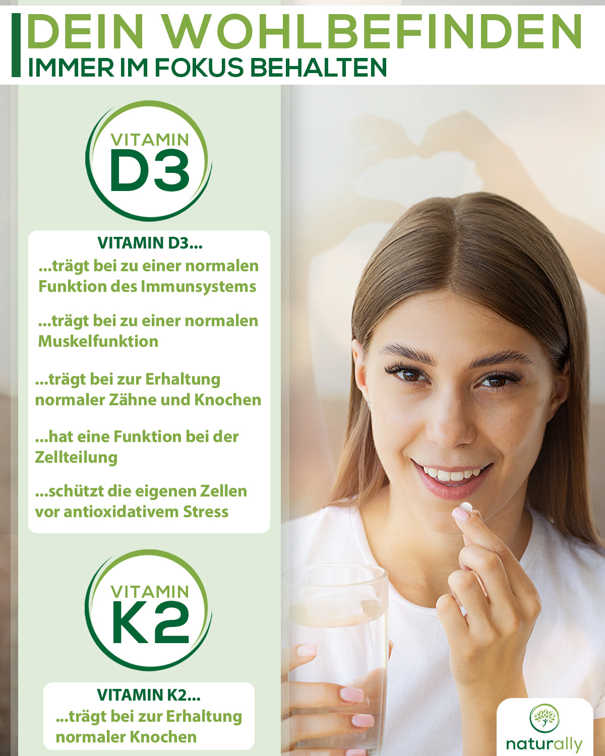 Vitamin D3 + K2 MK-7 | 5000 IE + 75 µg