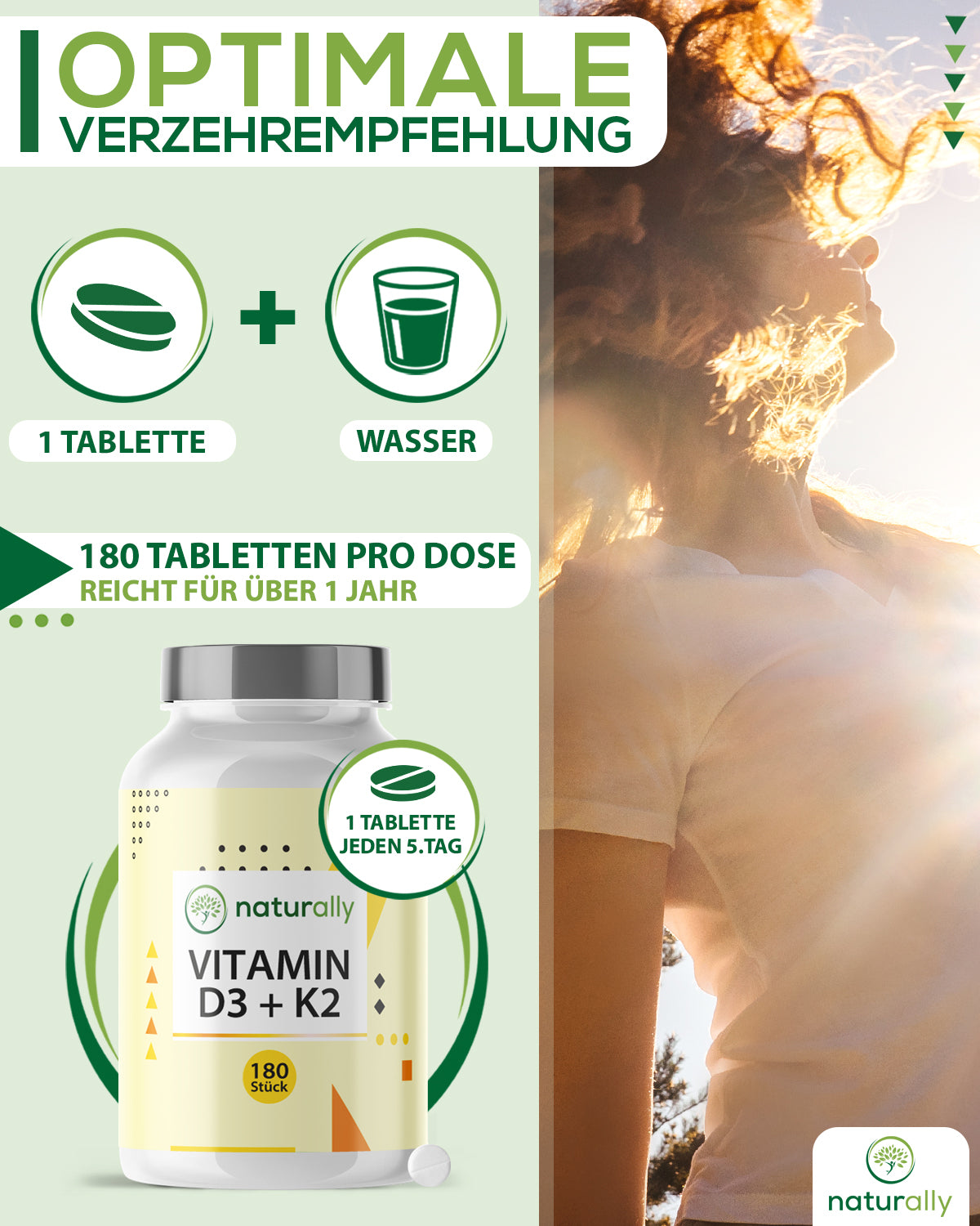 Vitamin D3 + K2 MK-7 | 5000 IE + 75 µg