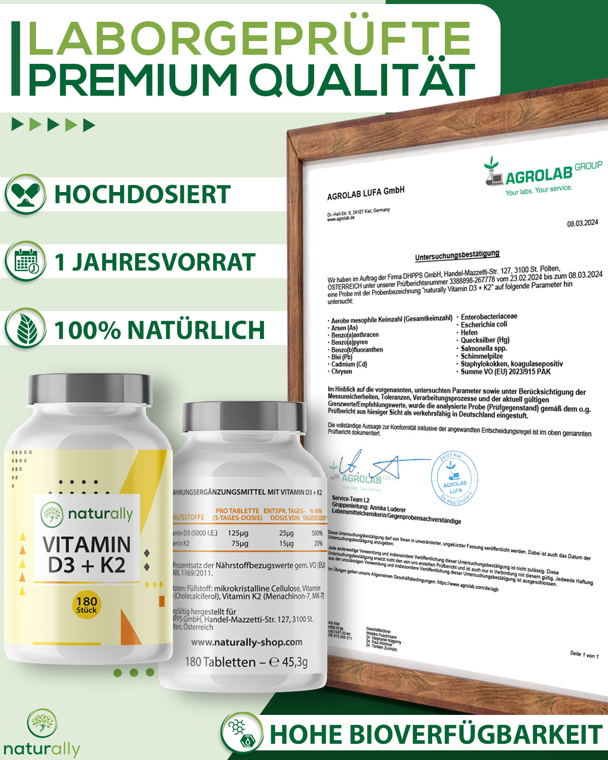Vitamin D3 + K2 MK-7 | 5000 IE + 75 µg