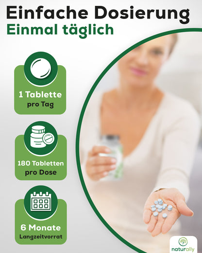 Verzehrempfehlung eine Kupfer Komplex 2 mg Tablette – hochdosiertes Spurenelement, leicht schluckbar, 180 Tabletten, 6 Monate Vorrat
