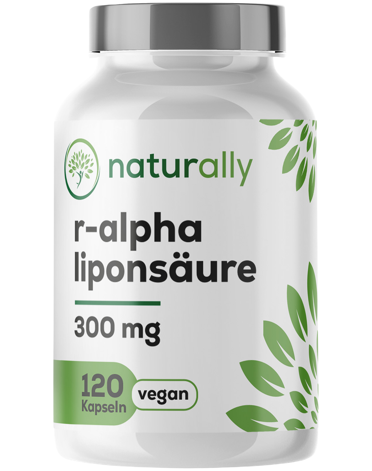 naturally R-Alpha-Liponsäure 300 mg Kapseln – veganes Nahrungsergänzungsmittel Made in Germany