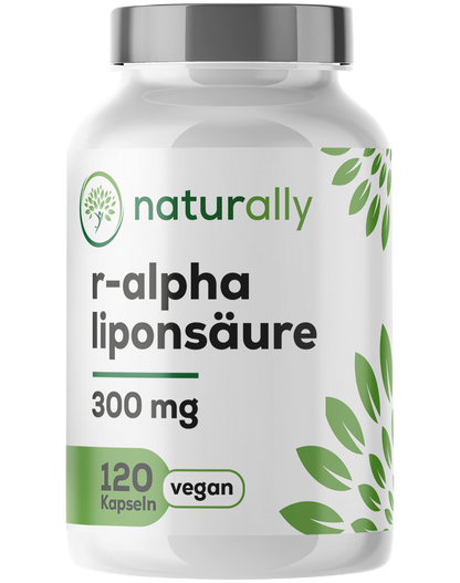 naturally R-Alpha-Liponsäure 300 mg Kapseln – veganes Nahrungsergänzungsmittel Made in Germany