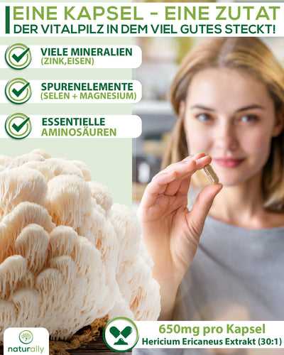 Lion's Mane 1950 mg Kapseln - naturally