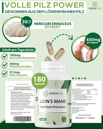 Lion's Mane 1950 mg Kapseln - naturally
