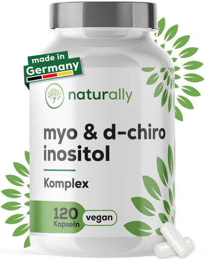 Naturally Myo- & D-Chiro-Inositol Komplex mit Folsäure – vegane Kapseln Made in Germany Label