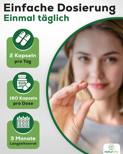 Bild junge Frau nicht naturally Lungenkraut Komplex, 2 Kapseln täglich, 3 Monate Langzeitvorrat