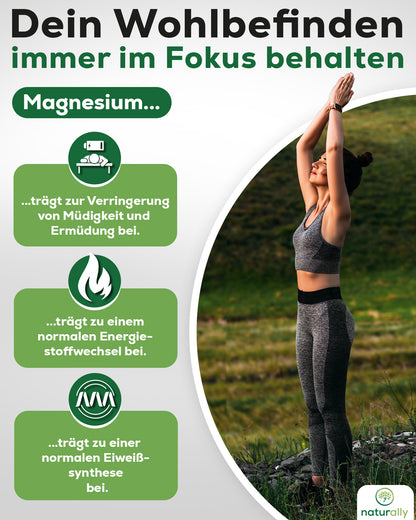 Frau beim Yoga – Wohlbefinden mit Magnesium, verringerte Müdigtkeit, mehr Energie