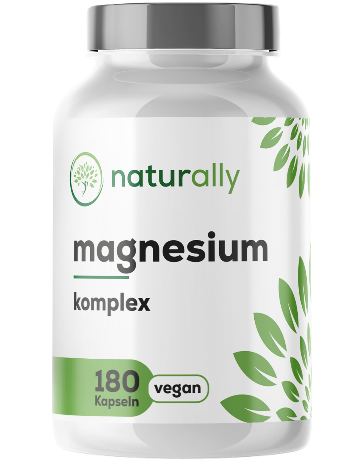 naturally Magnesium 4-fach-Komplex Kapseln Vorderansicht Dose
