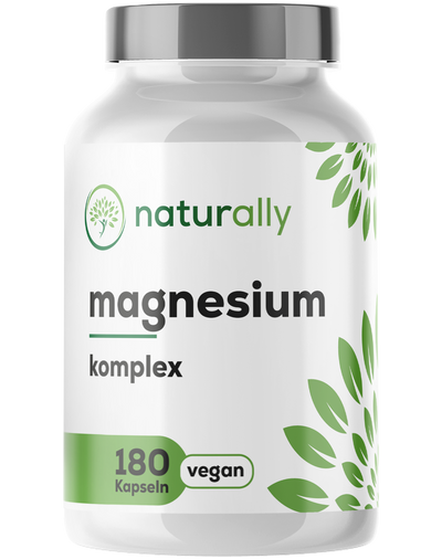 naturally Magnesium 4-fach-Komplex Kapseln Vorderansicht Dose