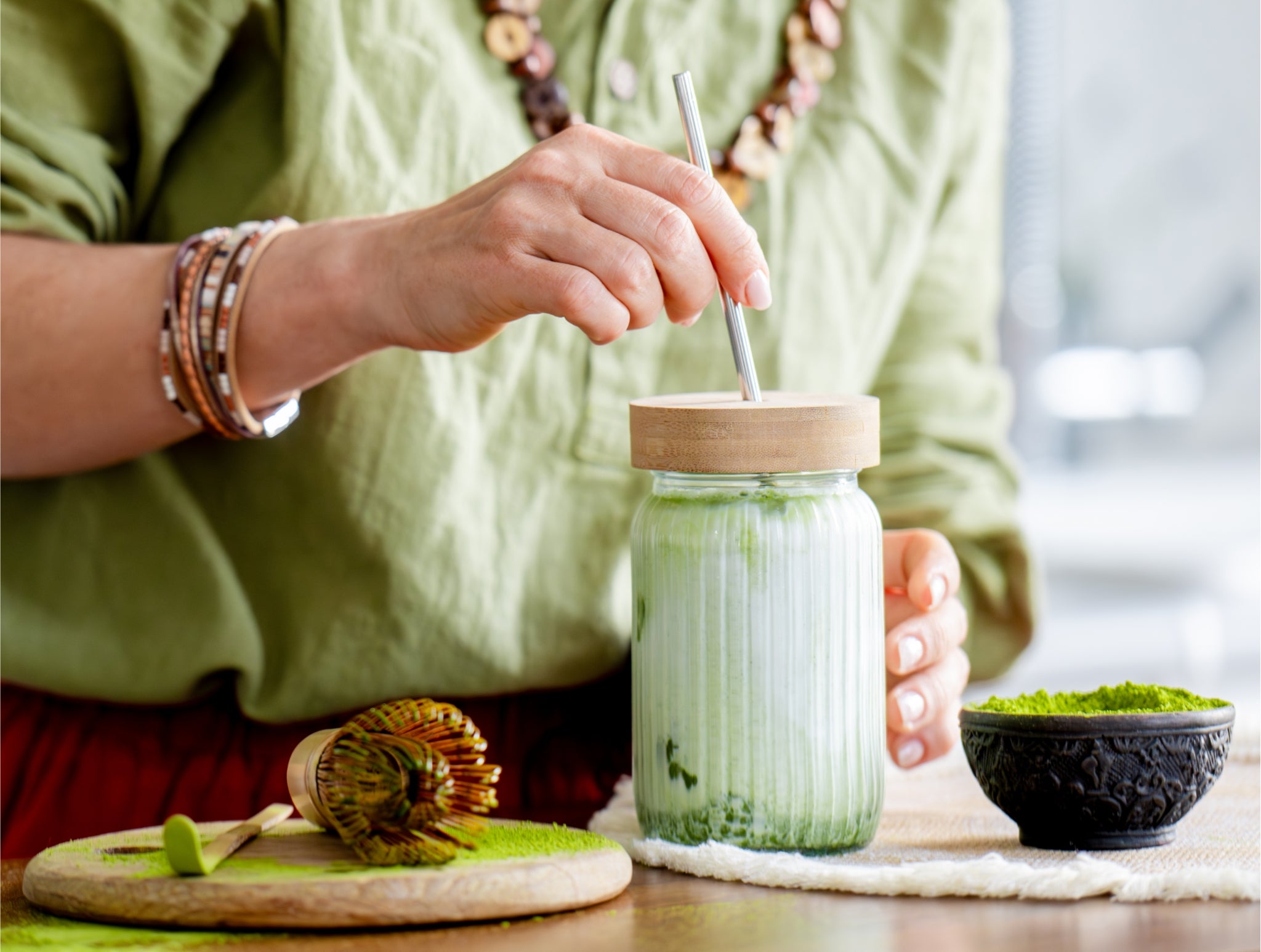 Matcha Latte mit Kollagen